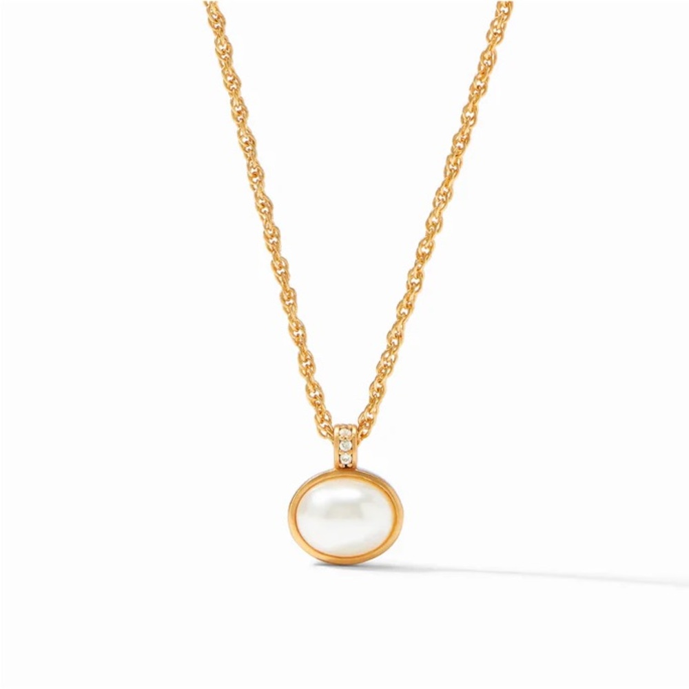 NWT Julie Vos Antonia Solitaire Necklace - Pearl